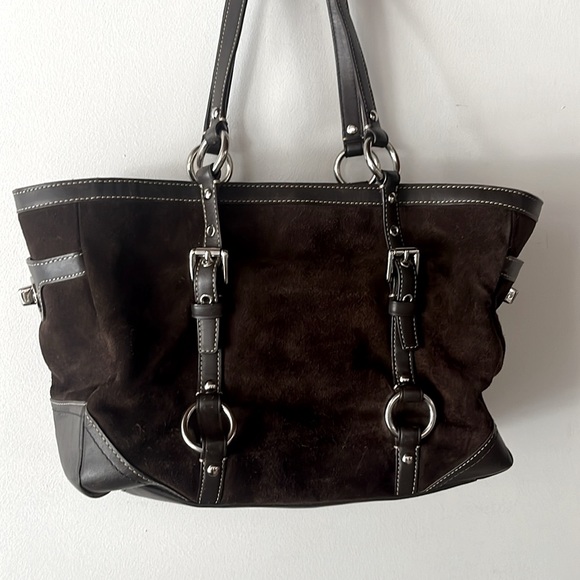 Coach East Gallery shoulder bag in suede leather, brown, Y2K, boho - Picture 5 of 17